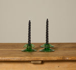 PAIR OF MOONGLEAM ASYMMETRICAL HEISEY PRESSED GLASS CANDLESTICK HOLDERS