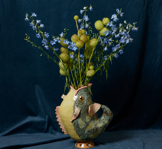 LARGE FISH PITCHER BY PEARCE WILLIAMS