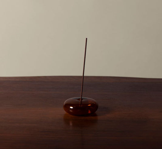 GENTLE HABITS AMBER GLASS INCENSE HOLDER