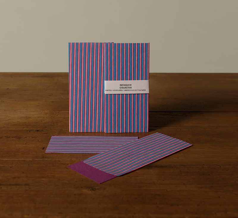 SCREEN PRINTED LARGE CARD SET IN PANSY STRIPE