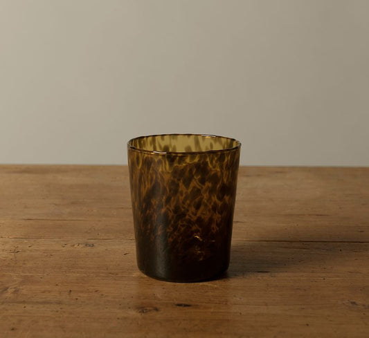 HAND BLOWN TORTOISE SHELL TUMBLER GLASS