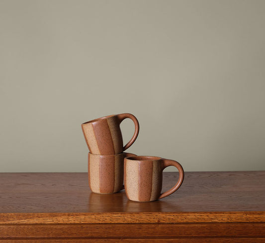 COFFEE MUG BY SALT CERAMICS IN CACAO STRIPE