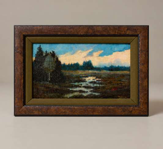 PETITE EARLY 20TH CENTURY GERMAN MARSH LANDSCAPE