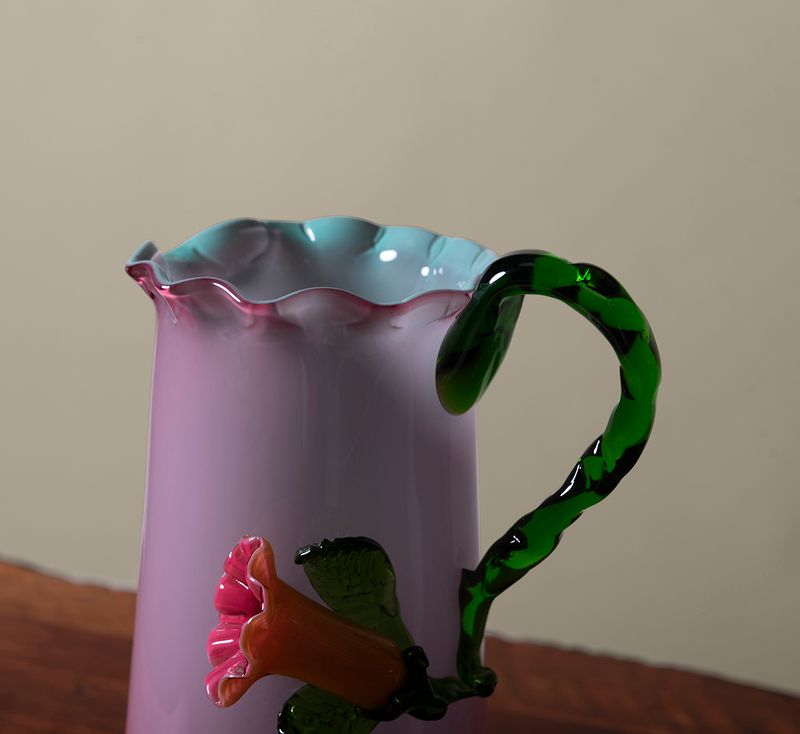 19TH CENTURY PINK GLASS PITCHER