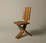 SET OF SIX FRENCH SCULPTURAL OAK CHAIRS BY EBÉNISTERIE SELTZ