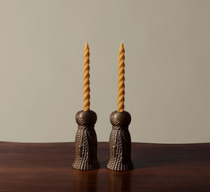 SPIRAL TAPER BEESWAX CANDLES IN NATURAL