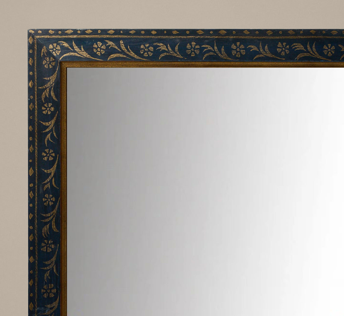 VINTAGE GILDED FLOWER PAINTED MIRROR