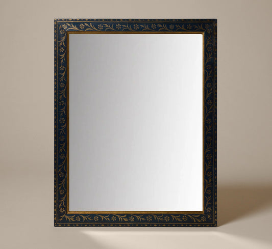 VINTAGE GILDED FLOWER PAINTED MIRROR