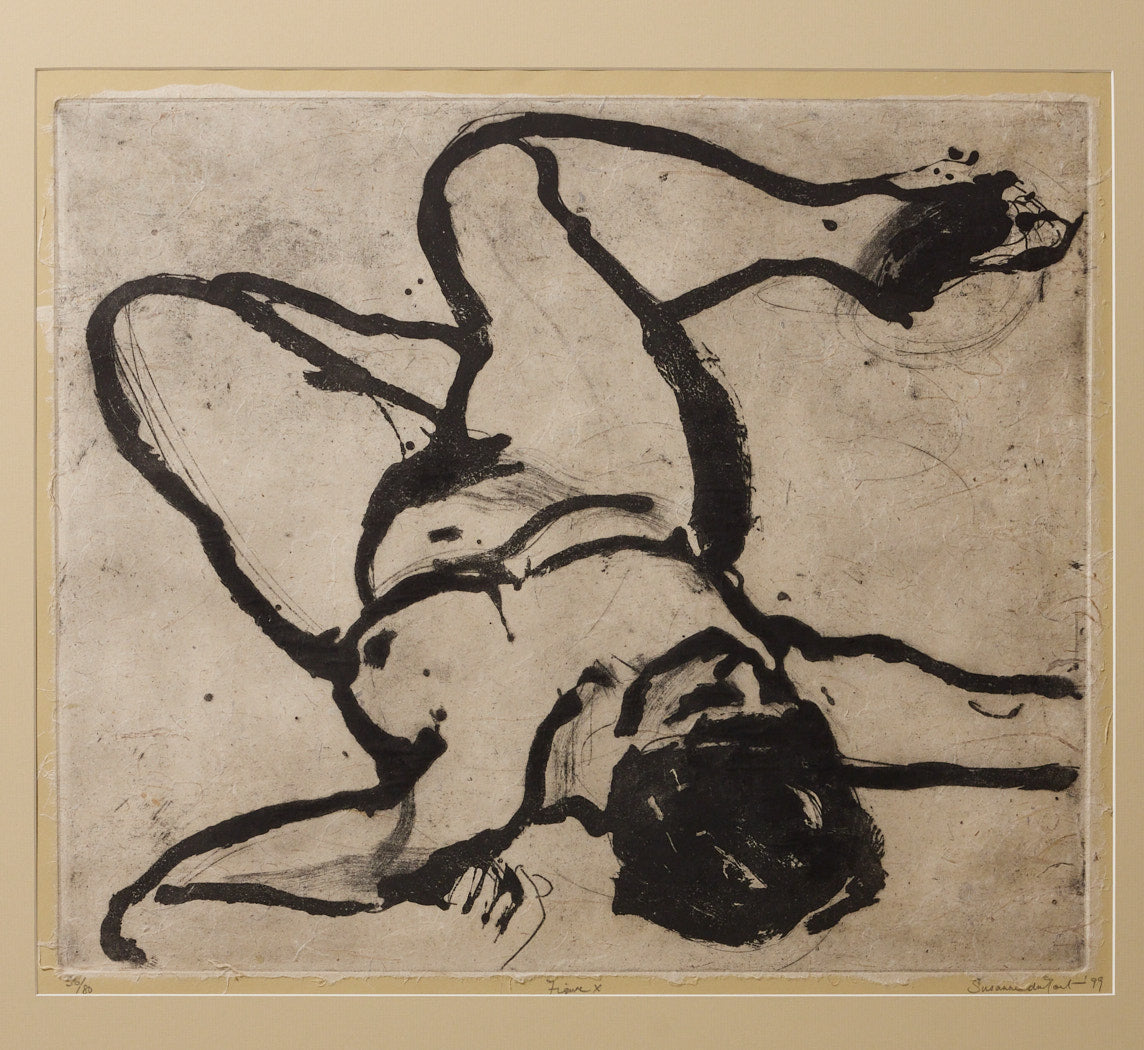 VINTAGE GESTURAL RECLINING NUDE ETCHING