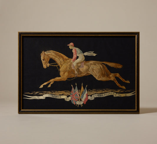 19TH CENTURY FRENCH WOVEN SILK EQUESTRIAN PANEL