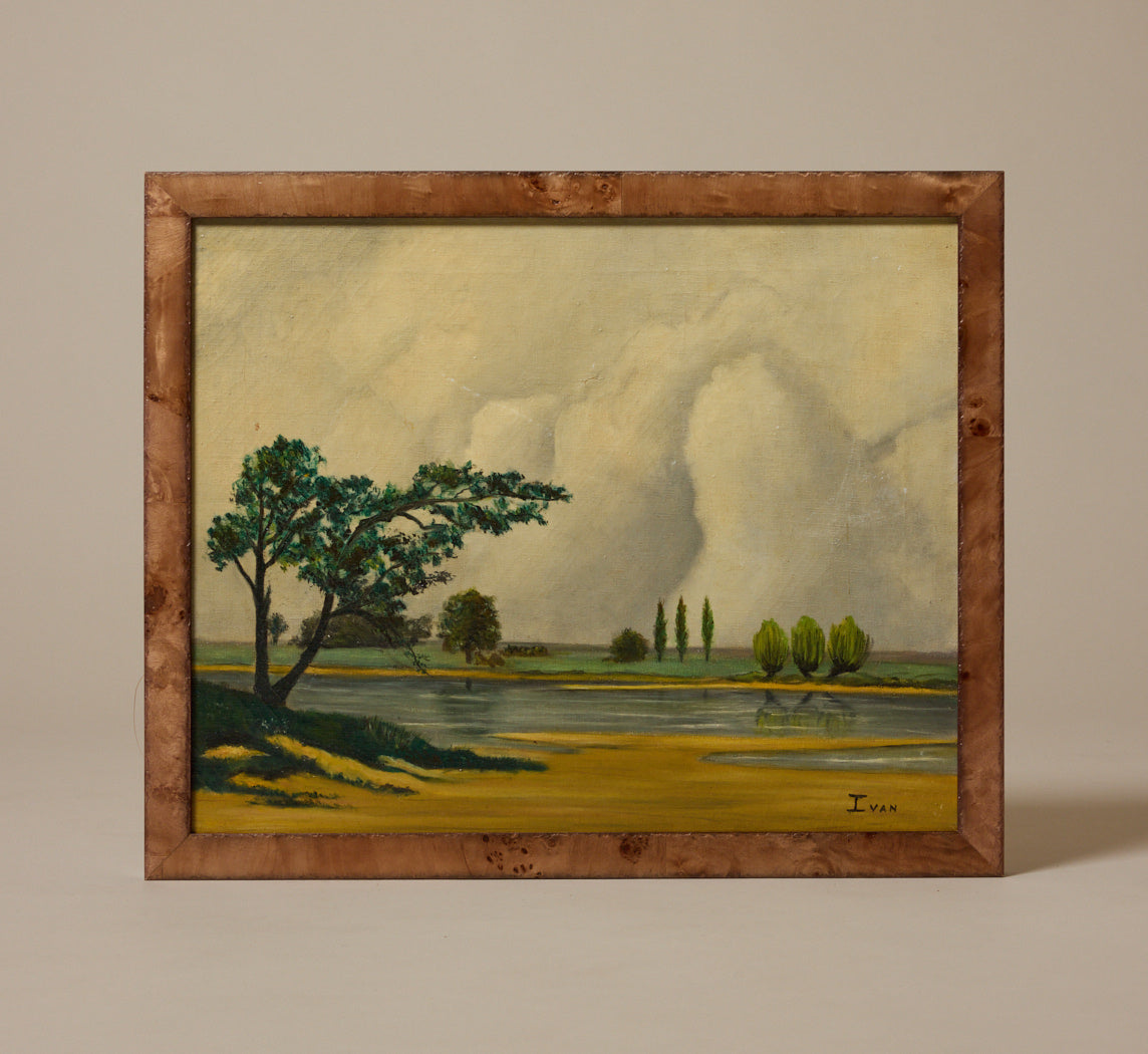 20TH CENTURY STORMY RIVER LANDSCAPE