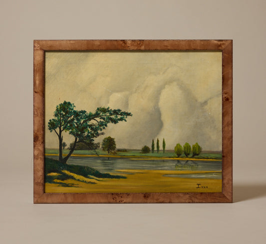 20TH CENTURY STORMY RIVER LANDSCAPE