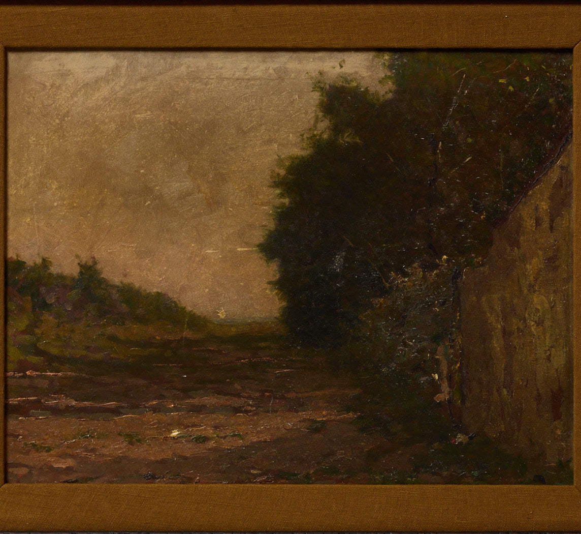 1930S ITALIAN FOREST & SEA LANDSCAPE BY FLAVIO BERTELLI (1865-1941)
