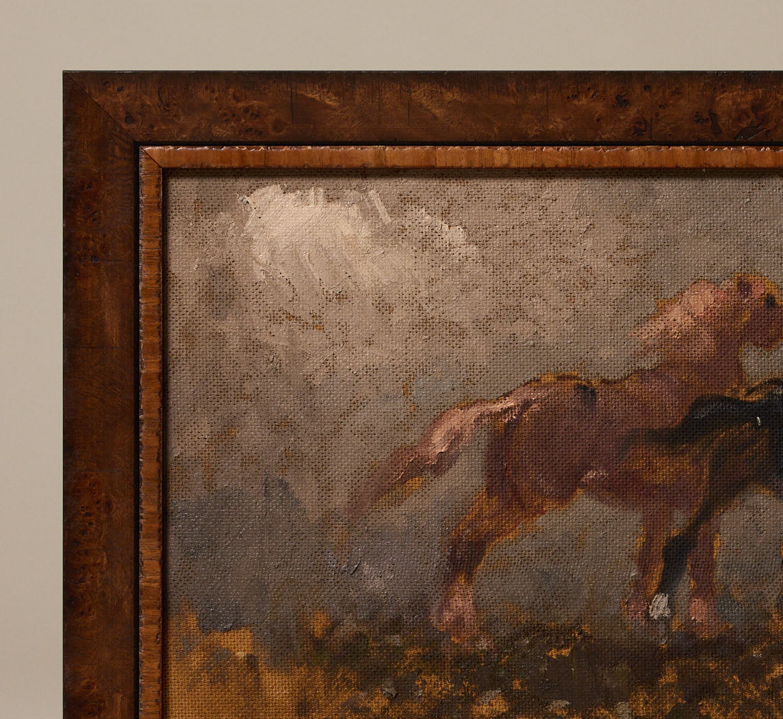 VINTAGE ITALIAN LANDSCAPE WITH WILD HORSES