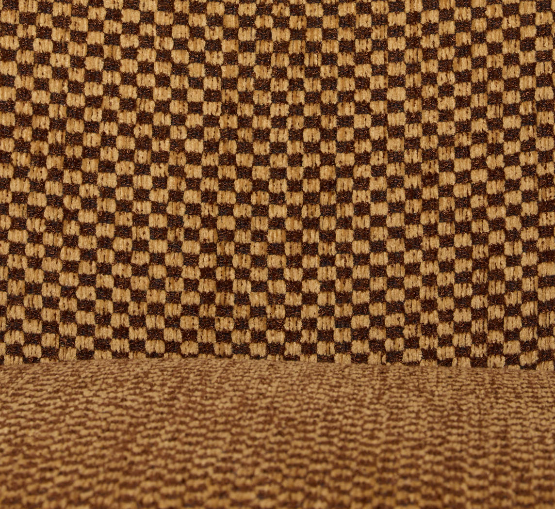 PAIR OF MID-CENTURY WALNUT ARM CHAIR IN DELUCA CHECK FABRIC BY SCHUMACHER
