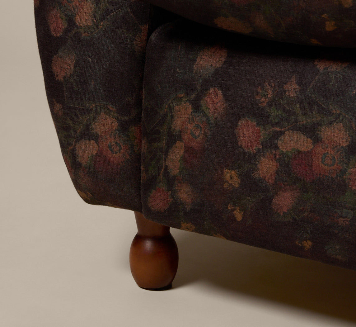 PAIR OF 1970S ITALIAN TUFTED LOUNGE CHAIRS IN MIDNIGHT FLORAL