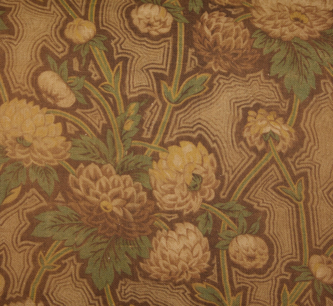 PAIR OF DECO STYLE CLUB CHAIRS IN PIERCE & WARD CHRYSANTHEMUM