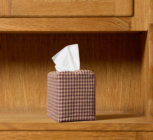 PIERCE & WARD DAMSON CHECK TISSUE BOX COVER