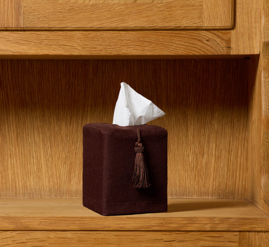 PIERCE & WARD COCOA TISSUE BOX COVER