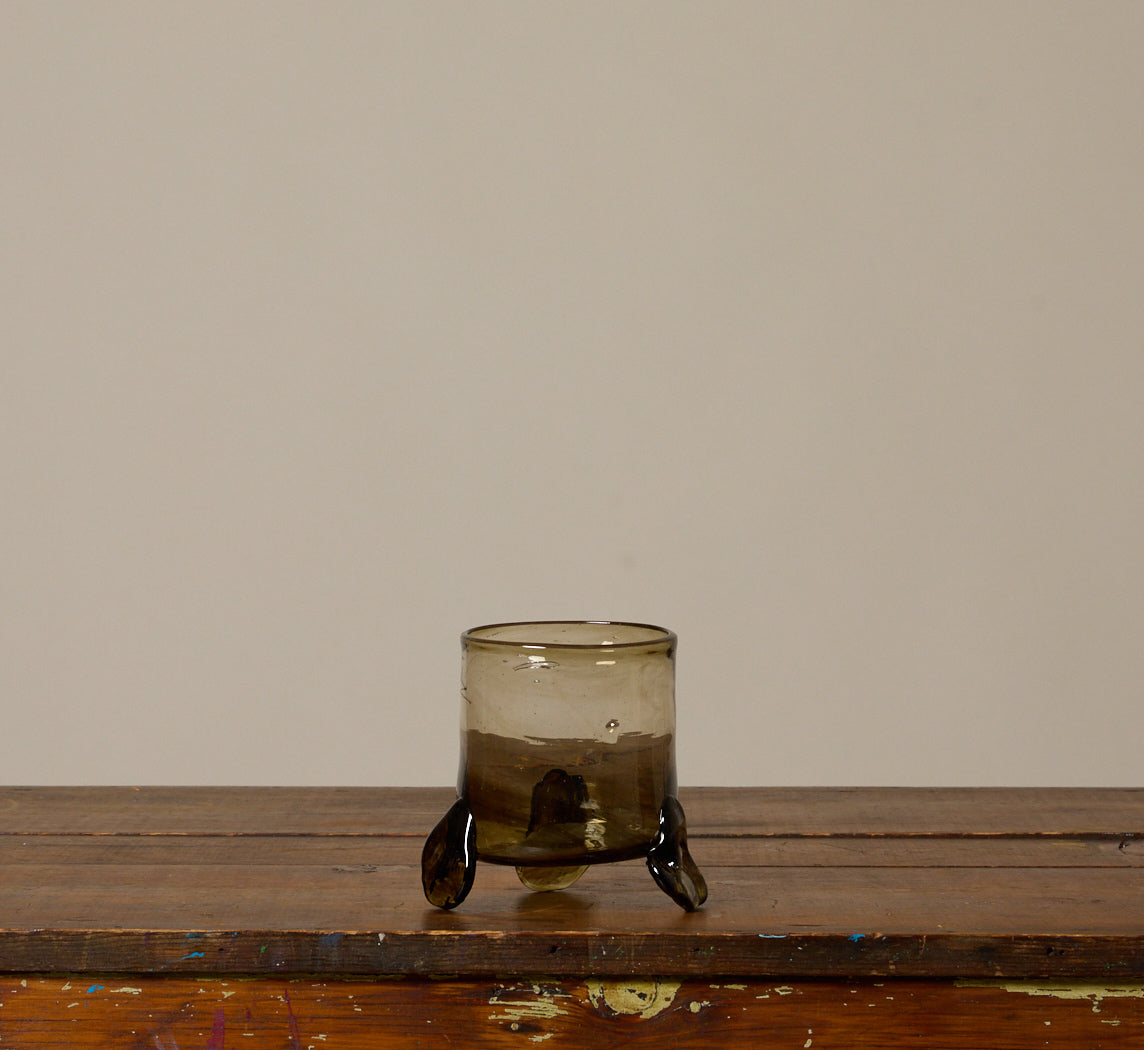 HURRICANE FOOTED VASE BY LA SOUFFLERIE IN FUMÉ SMALL