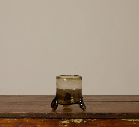 HURRICANE FOOTED VASE BY LA SOUFFLERIE IN FUMÉ SMALL