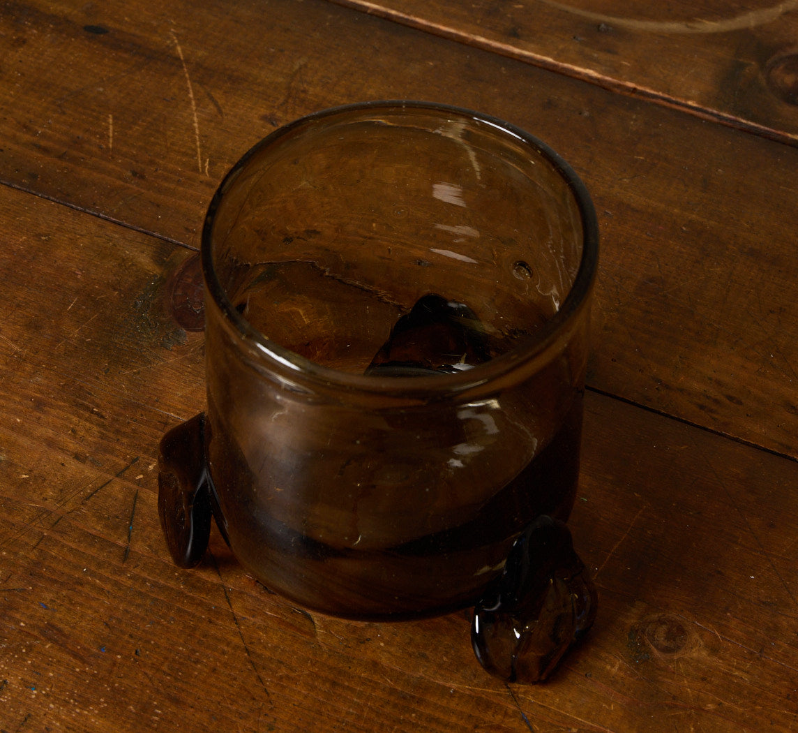 HURRICANE FOOTED VASE BY LA SOUFFLERIE IN FUMÉ SMALL
