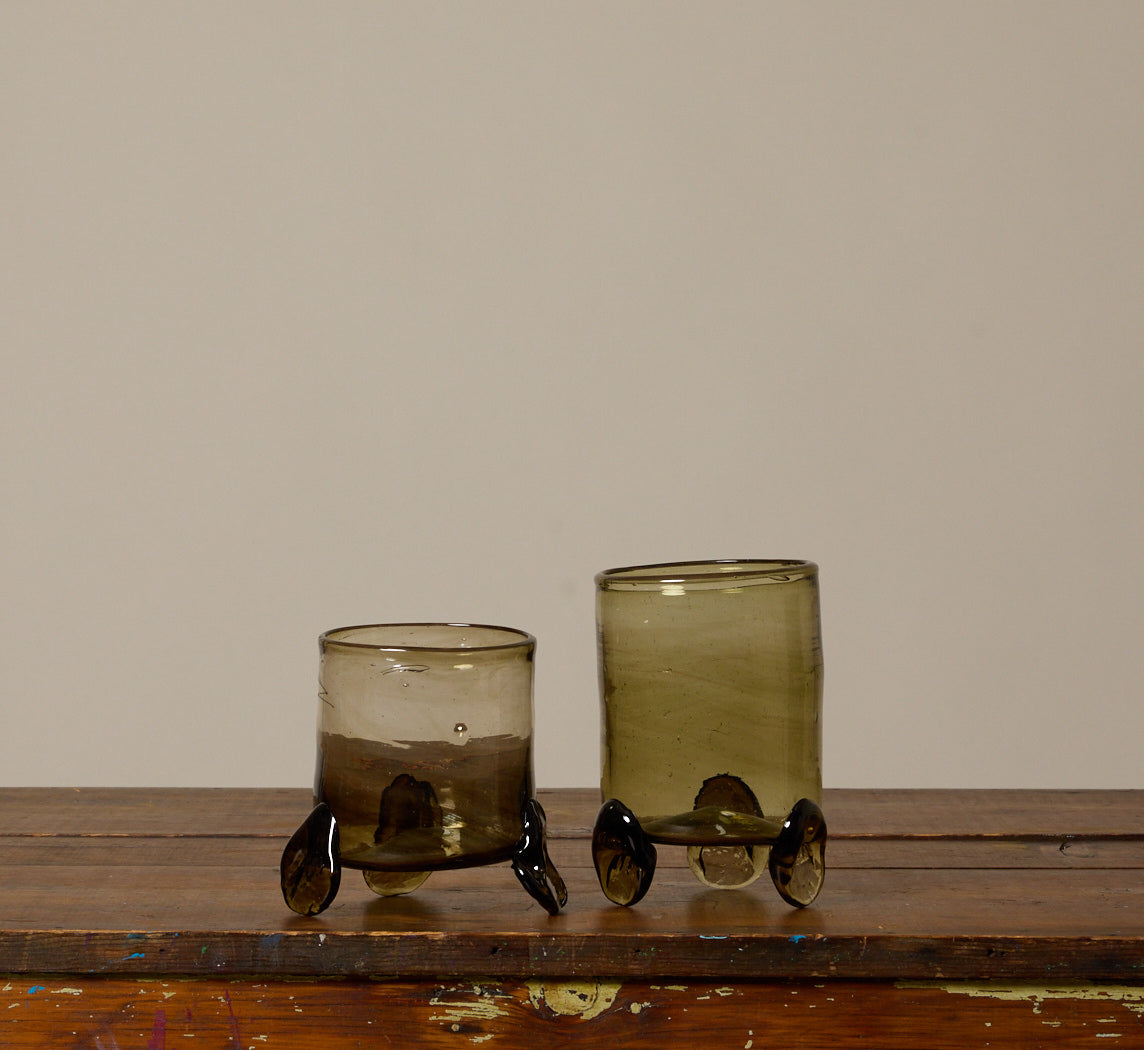 HURRICANE FOOTED VASE BY LA SOUFFLERIE IN FUMÉ MEDIUM