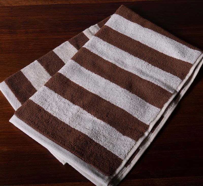 MARIA HAND TOWEL IN BROWN AND CREAM