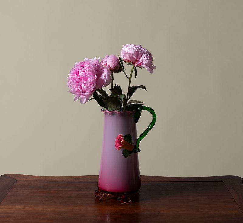 19TH CENTURY PINK GLASS PITCHER