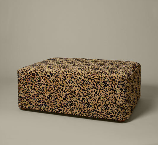 PIERCE & WARD RECTANGLE OTTOMAN IN FAUSTO LEOPARD