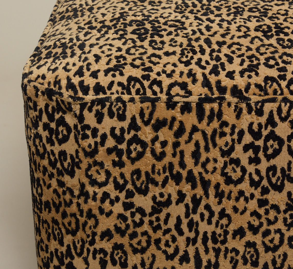 PIERCE & WARD RECTANGLE OTTOMAN IN FAUSTO LEOPARD