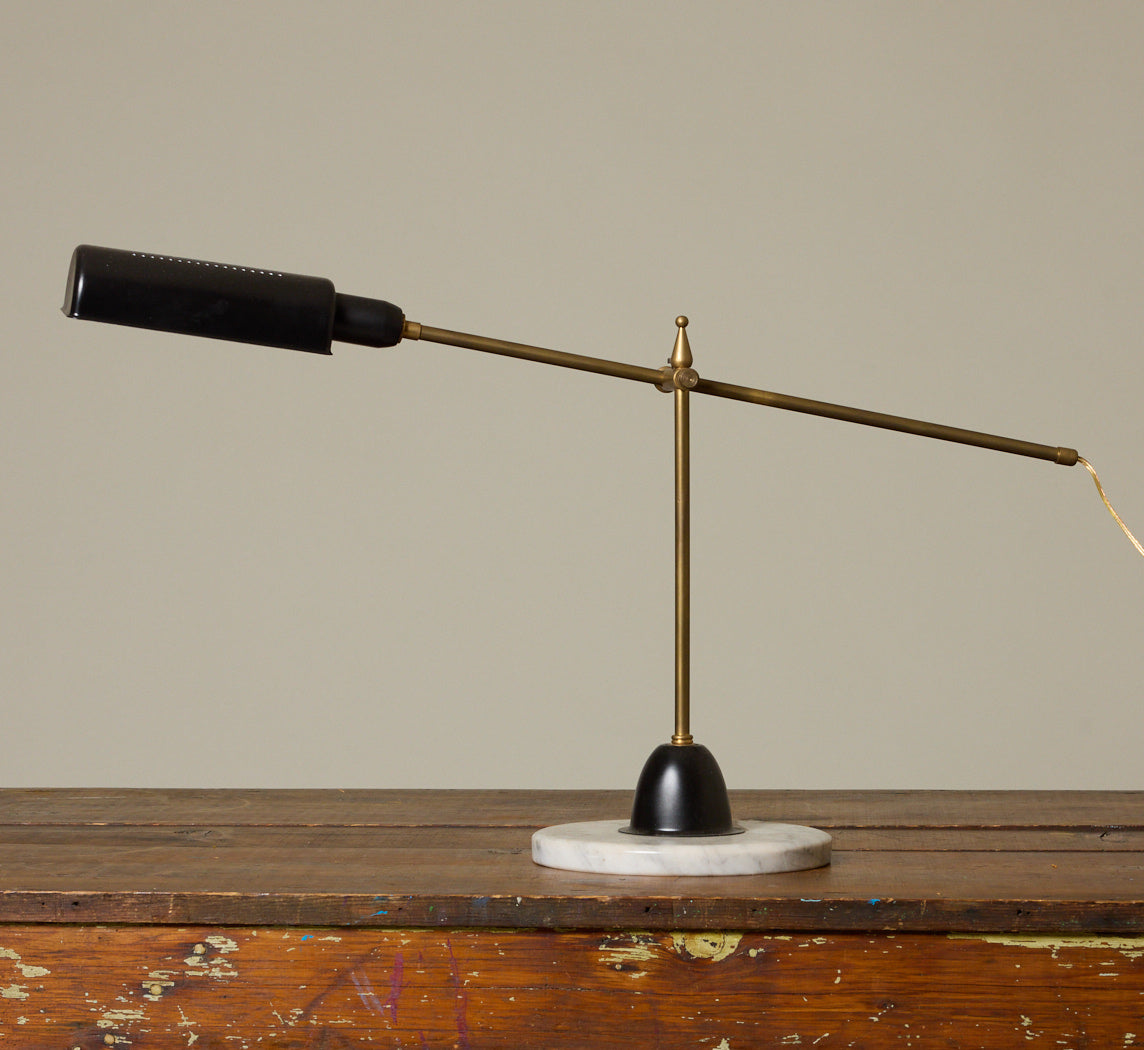 1960S ITALIAN BRASS MARBLE TABLE LAMP ATTR. TO GINO SARFATTI