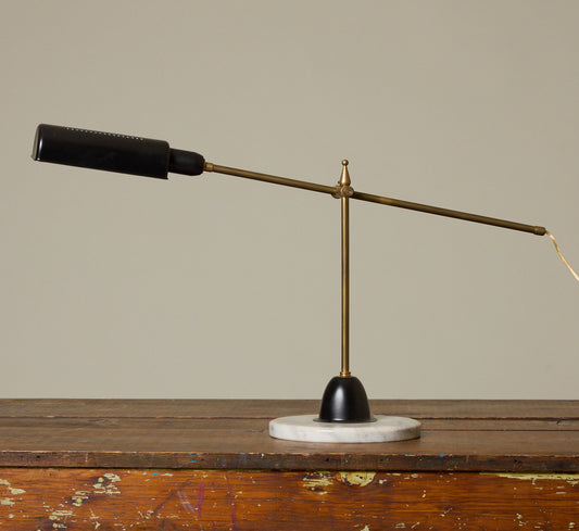 1960S ITALIAN BRASS MARBLE TABLE LAMP ATTR. TO GINO SARFATTI