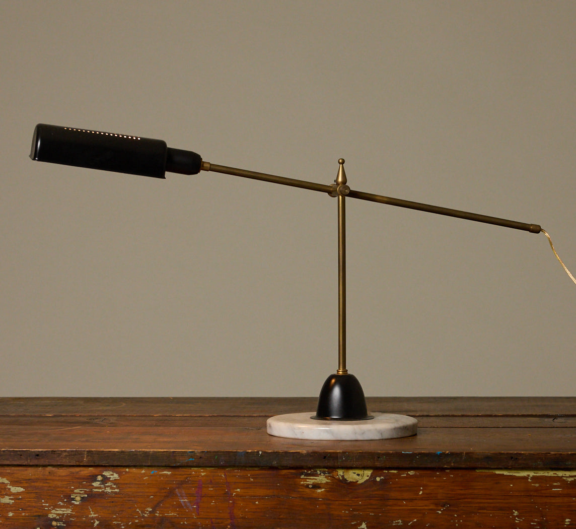 1960S ITALIAN BRASS MARBLE TABLE LAMP ATTR. TO GINO SARFATTI