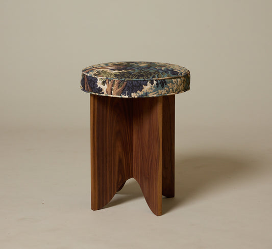PIERCE & WARD LLOYD SIDE STOOL IN WALNUT AND WHIDBEY