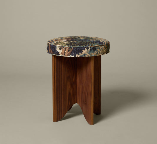 PIERCE & WARD LLOYD SIDE STOOL IN WALNUT AND WHIDBEY