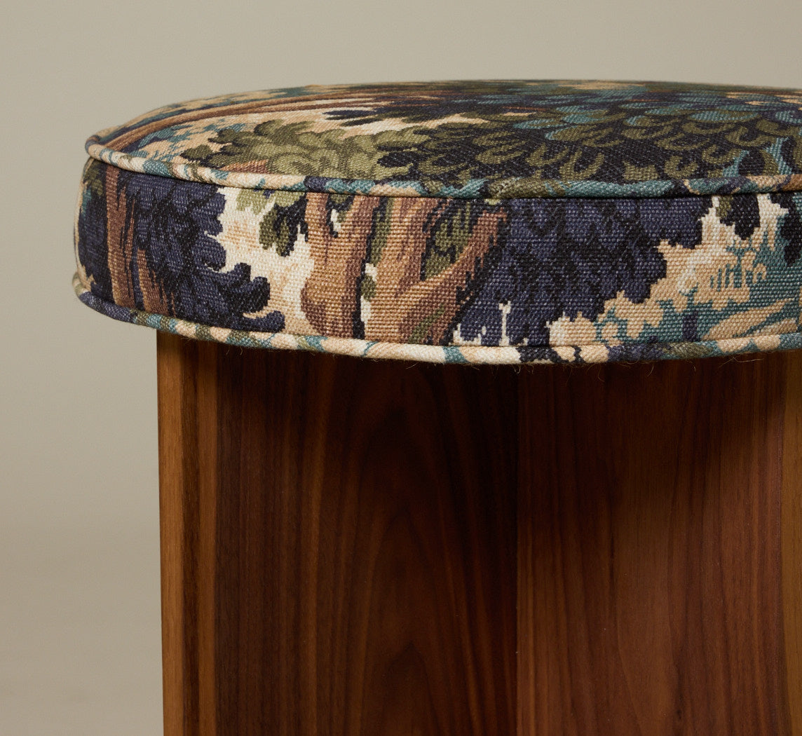 PIERCE & WARD LLOYD SIDE STOOL IN WALNUT AND WHIDBEY