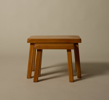 PAIR OF 1970s GERMAN BRUTALIST NESTING TABLES