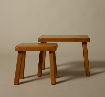 PAIR OF 1970s GERMAN BRUTALIST NESTING TABLES