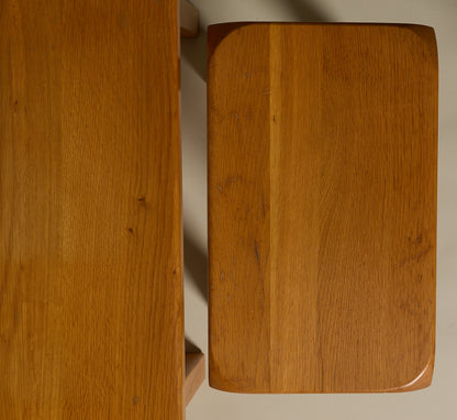 PAIR OF 1970s GERMAN BRUTALIST NESTING TABLES