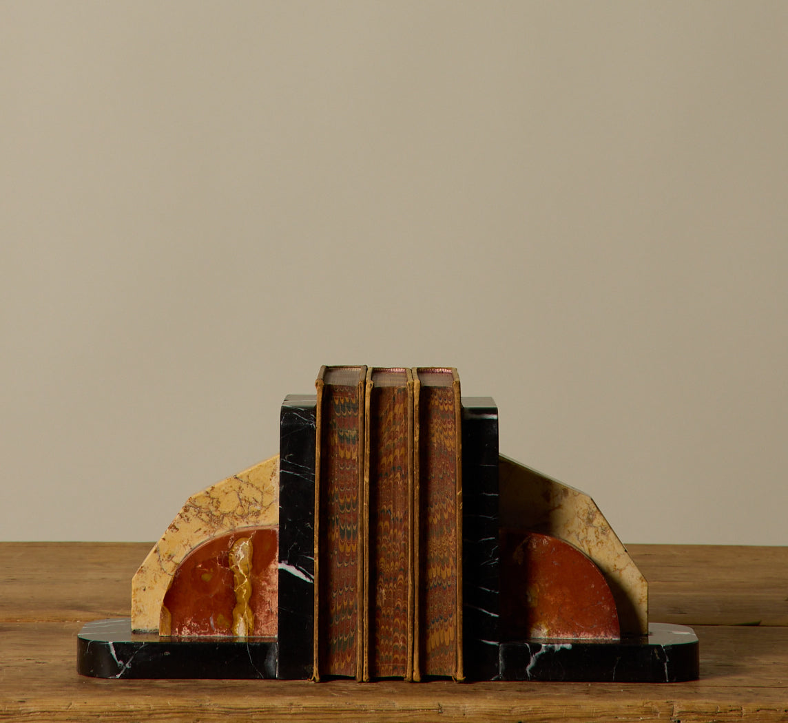 1930S FRENCH ART DECO MARBLE BOOKENDS