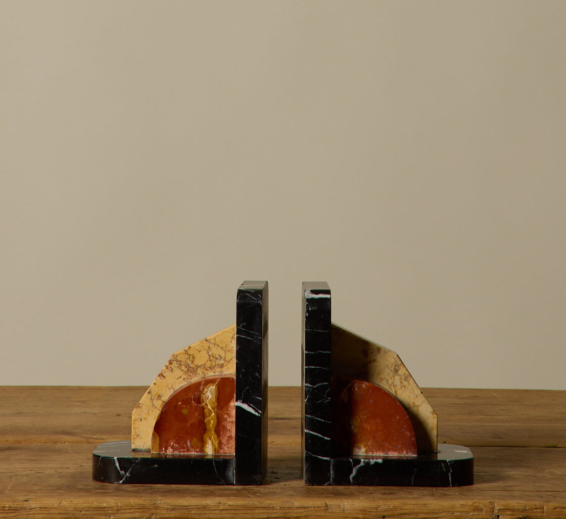 1930S FRENCH ART DECO MARBLE BOOKENDS