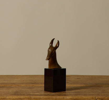 1940S FRENCH PATINATED BRONZE ANTELOPE