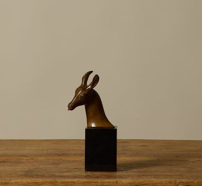 1940S FRENCH PATINATED BRONZE ANTELOPE