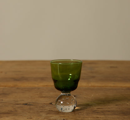 1960S KARL ERICKSON CONTROLLED BUBBLE GREEN GLASSWARE