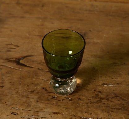 1960S KARL ERICKSON CONTROLLED BUBBLE GREEN GLASSWARE