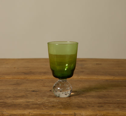 1960S KARL ERICKSON CONTROLLED BUBBLE GREEN GLASSWARE