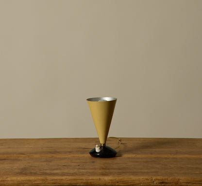 1950S ITALIAN CONSOLE TABLE LAMP IN CREAM AND BLACK