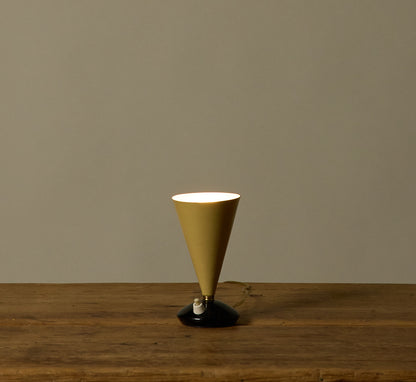 1950S ITALIAN CONSOLE TABLE LAMP IN CREAM AND BLACK