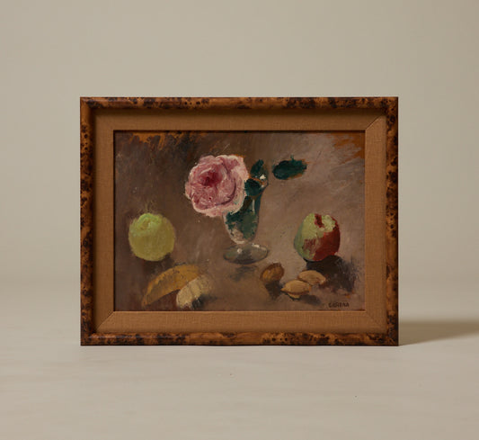 ITALIAN FRUIT & ROSE STILL LIFE BY FELICE CARENA (1879–1966) C. 1930S